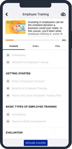 Workforce mobile training courses